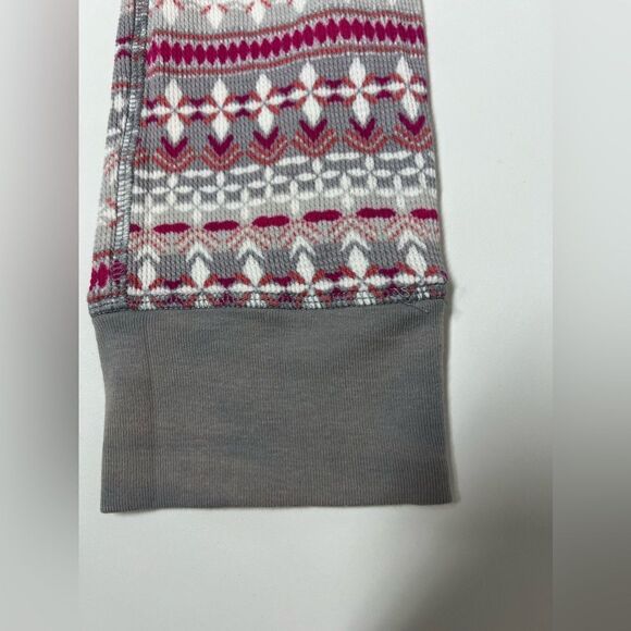 VICTORIA'S SECRET GRAY/FUCHSIA/WHITE WAFFLE KNIT PAJAMA Leggings Thermal Size M - Picture 7 of 9